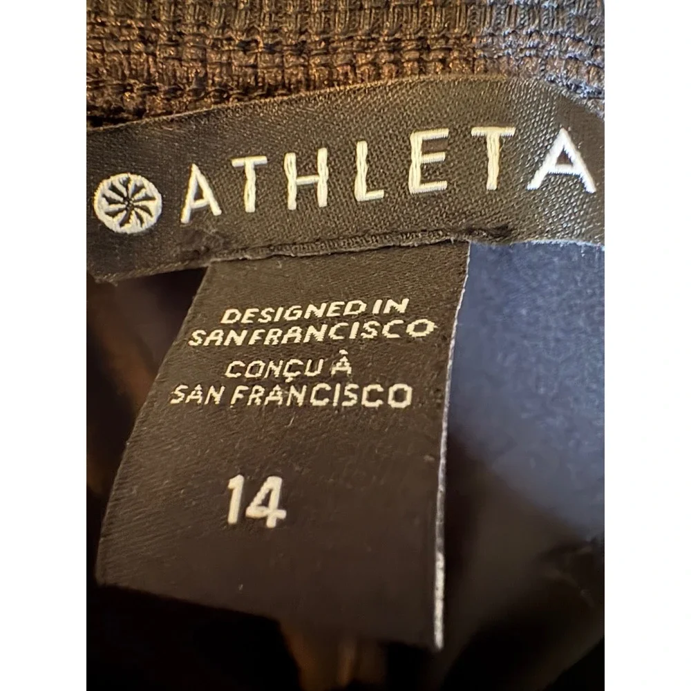Athleta Brooklyn Pants Womens 14 Black Tapered Stretch Travel Commuter - Picture 3 of 4
